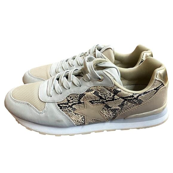 Vintage Havana Queen Leather Suede Women's Sneakers 8.5 White Gray Lace Up Shoes - Picture 8 of 10